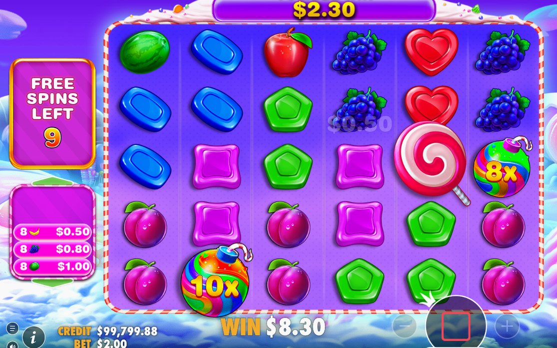 Free Spins-läget där multiplikatorbomber dyker upp