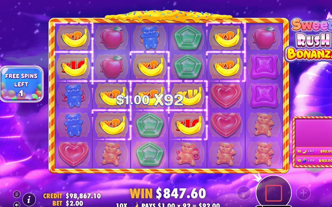 Free Spins-läget när en Retrigger ger fler spins